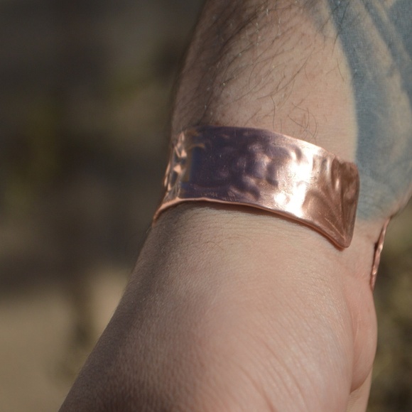 Mens Copper Embossed Cuff Bracelet Floral Cowboy - Picture 6 of 7